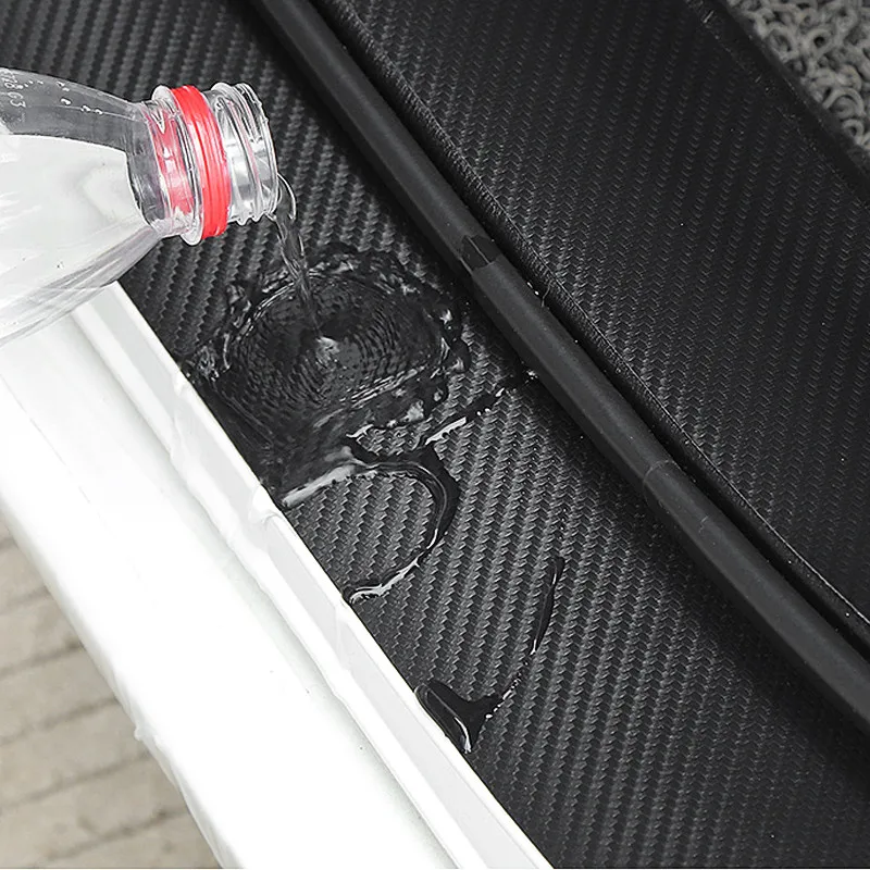 Тампон на прага на колата, защитни етикети на праг от въглеродни влакна за Alfa Romeo, лого STELVIO, защита на въртене на педалите на вратата на багажника4
