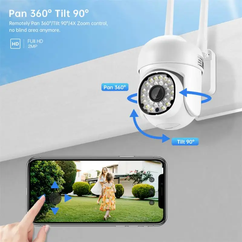 1/2/3ШТ Ин 5MP WiFi PTZ Камера Външна IP камера за Сигурност на 5 Ghz CCTV Наблюдение за Откриване на Движение Автоматично Следене на Алекса Google3