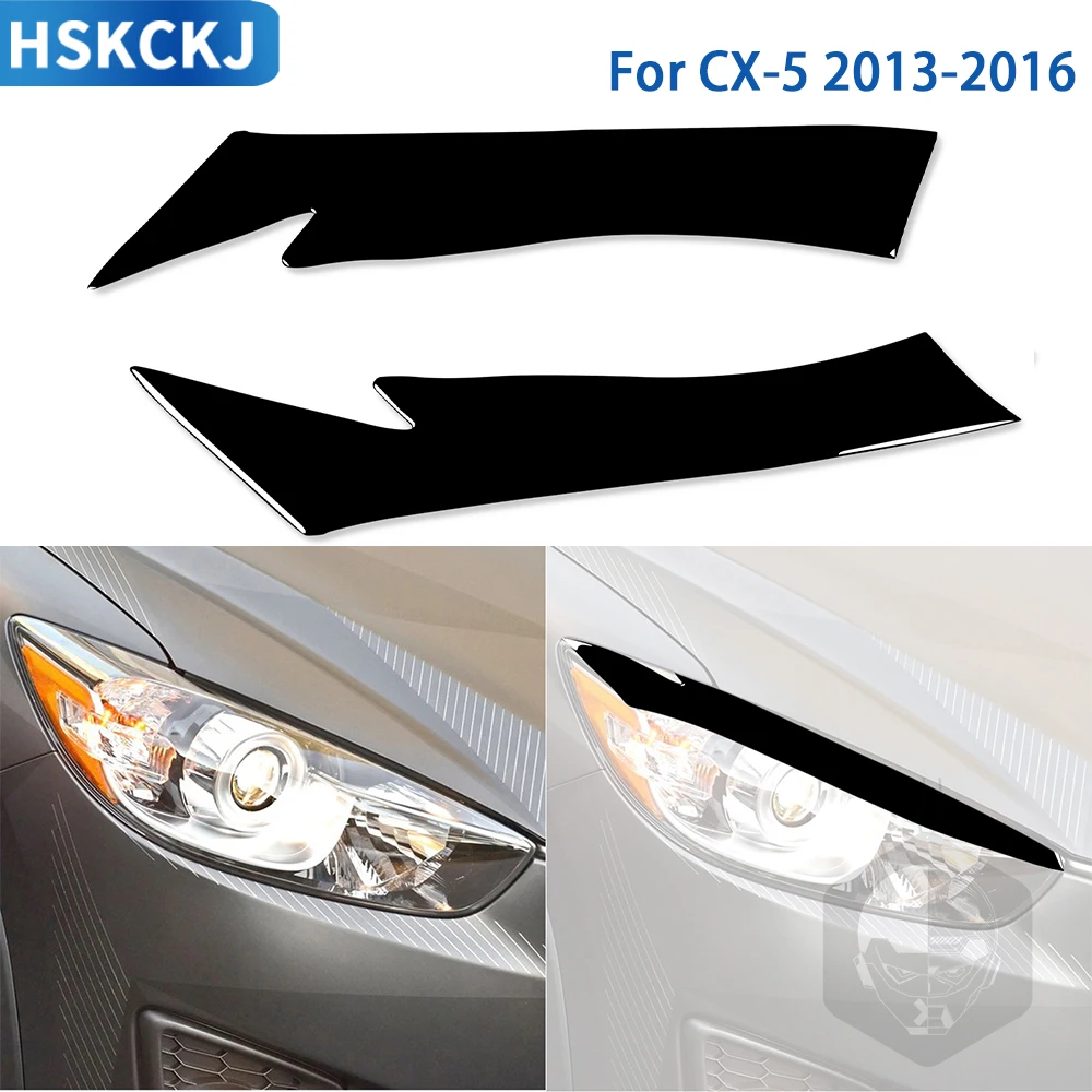 За Mazda CX5 2013 2014 2015 2016, Аксесоари, Черен пластмасов външен лампа, стикер за вежди, за Украса0