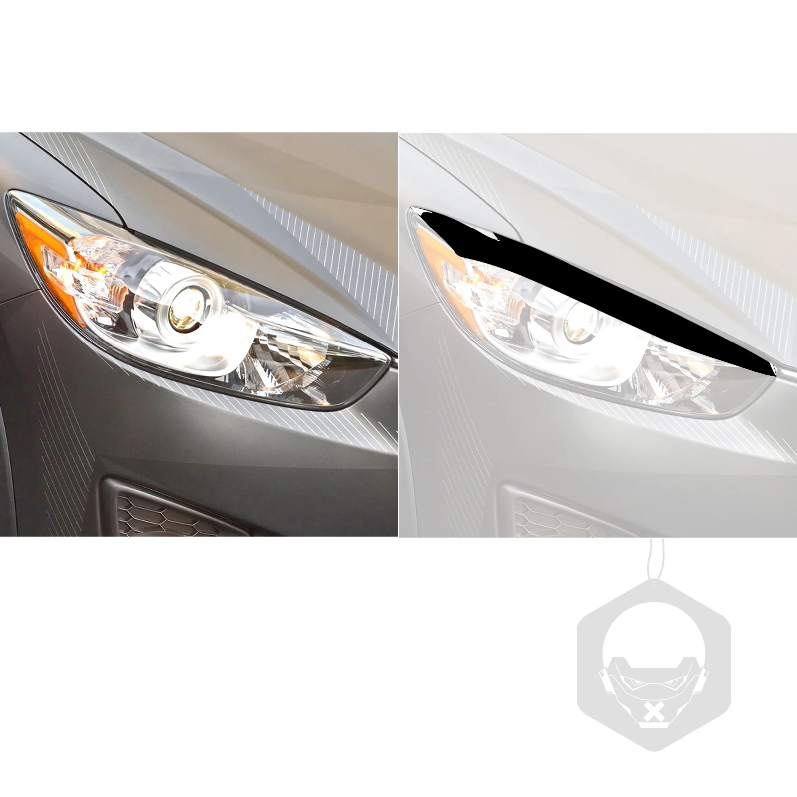 За Mazda CX5 2013 2014 2015 2016, Аксесоари, Черен пластмасов външен лампа, стикер за вежди, за Украса1