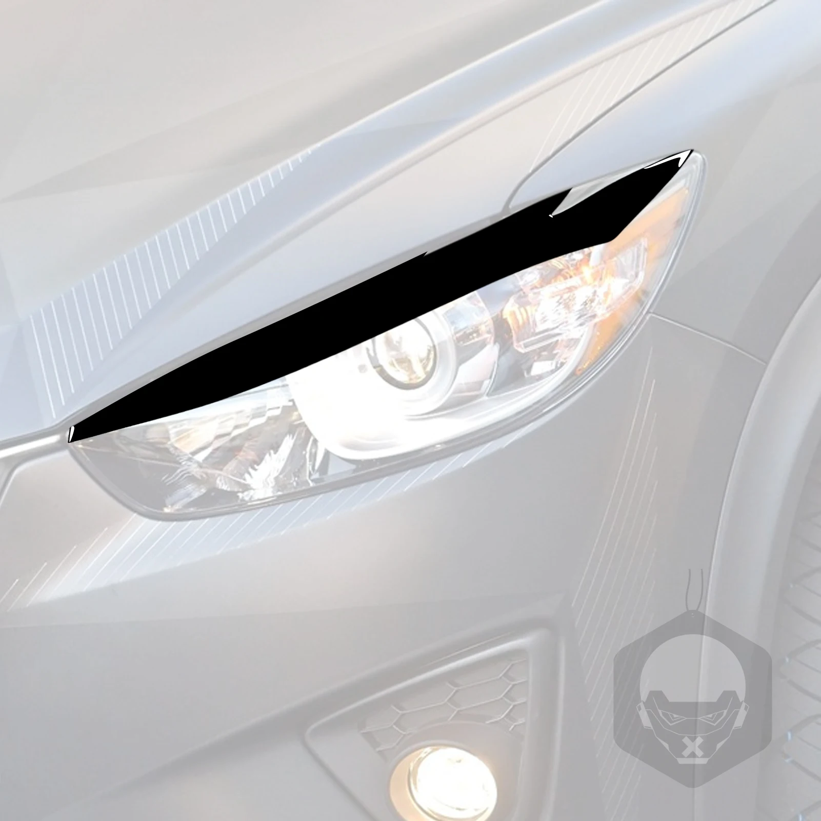 За Mazda CX5 2013 2014 2015 2016, Аксесоари, Черен пластмасов външен лампа, стикер за вежди, за Украса2
