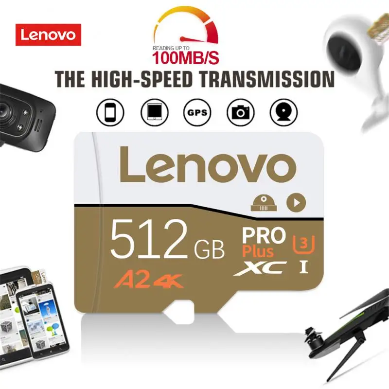 Оригиналната най-Новата Карта памет Lenovo 2TB Class 10 A2 U3 4K HD Trans TF Флаш карти За Фотоапарата/Nintendo Switch/Десктоп PC Micro Card0