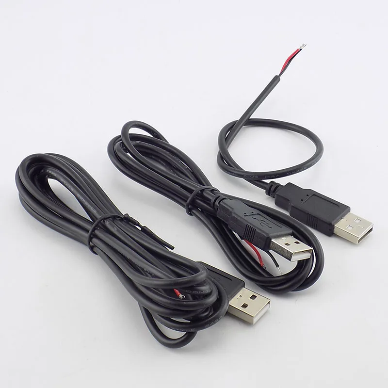 0,3/1/2 М DC 5 v USB 2.0 Тип A Штекерный 2-пинов Кабел, захранващ Адаптер за Зареждане на Смарт устройства САМ Свързващ Проводник H101