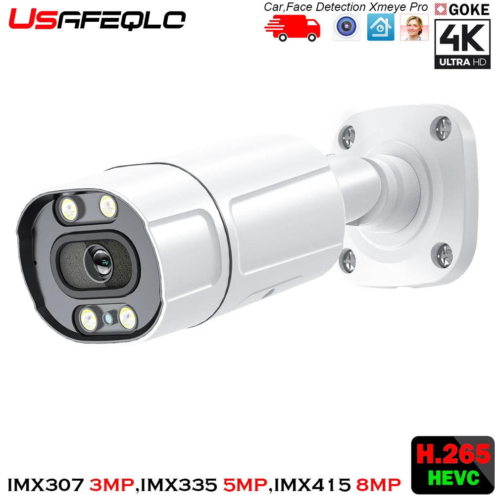 4K 8MP IMX415 POE IP камера Метална Двойна Подсветка Вграден микрофон SPK full color IR-Датчик за Движение, в помещения и на открито Xmeye Pro APP0