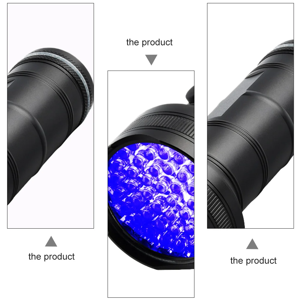 Фенерче, черен на цвят, с 51 на led Blacklight, ултравиолетово фенерче (черен)2