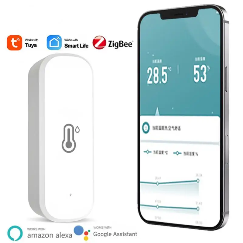 1-8 бр. Sasha ZigBee/WiFi Сензор за температура и влажност на въздуха, свързан към дома си термометър, който е съвместим с Smart Life Алекса Google Assistant1