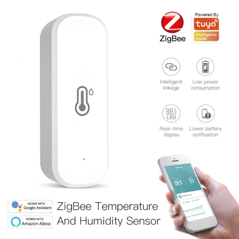 1-8 бр. Sasha ZigBee/WiFi Сензор за температура и влажност на въздуха, свързан към дома си термометър, който е съвместим с Smart Life Алекса Google Assistant2