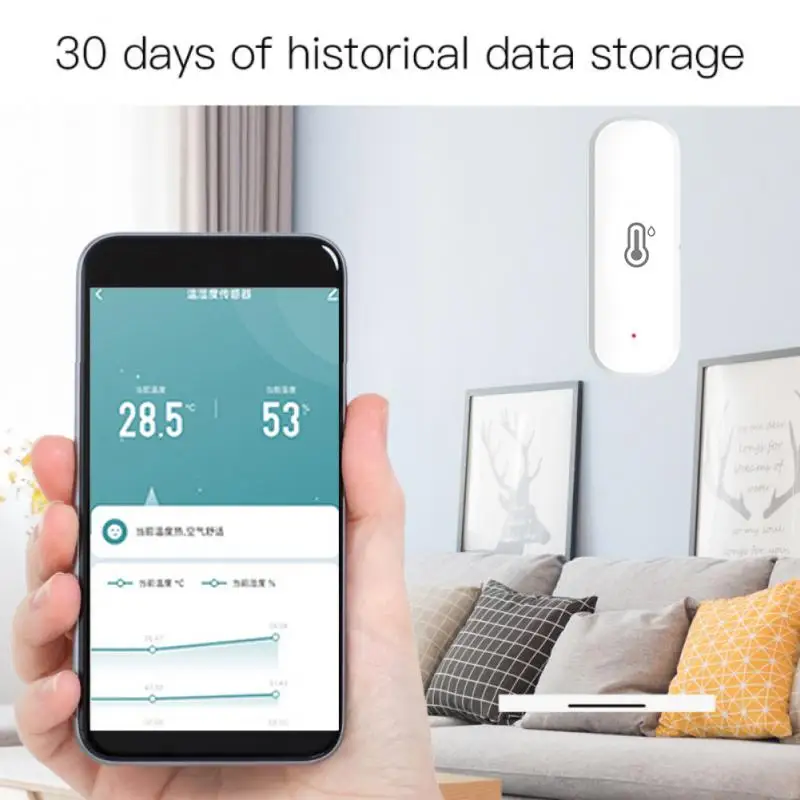 1-8 бр. Sasha ZigBee/WiFi Сензор за температура и влажност на въздуха, свързан към дома си термометър, който е съвместим с Smart Life Алекса Google Assistant5