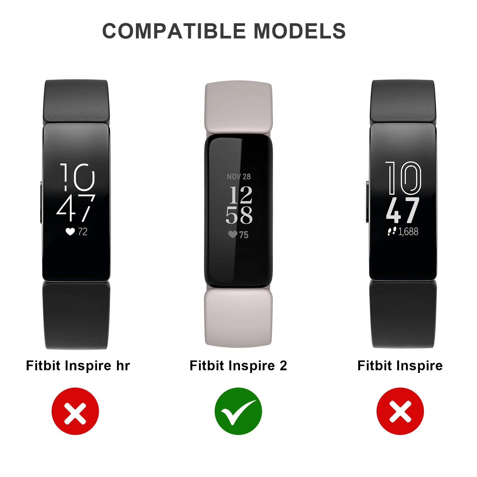 6 бр. Мека Лента за часа Fitbit Inspire с 2 Джапанки, Гривна за Часа, Гривна за Fitbit Inspire с 2 Джапанки Correa, Подмяна на Ремъците2