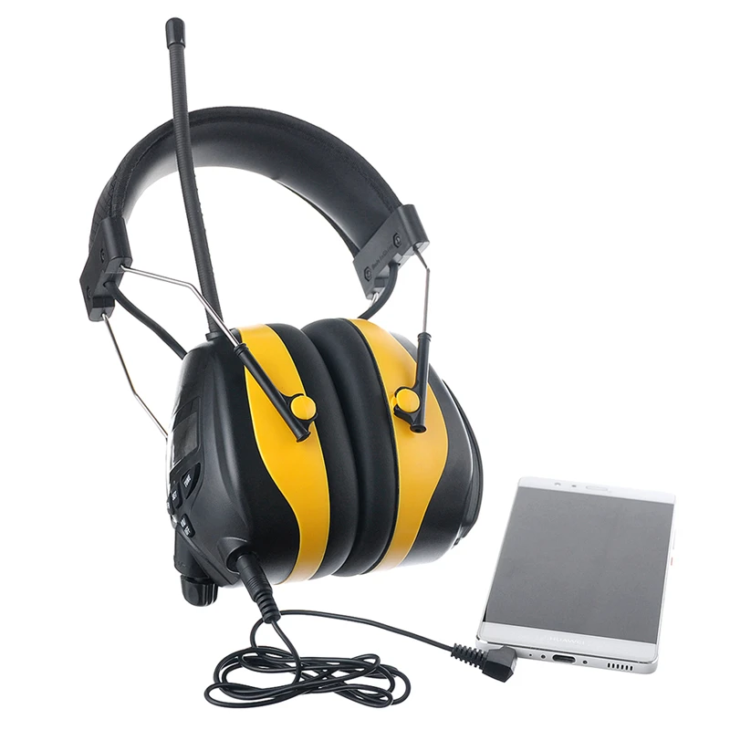 NRR 25dB, MP3, AM, FM радио, Слушалки за защита на слуха, Електронна защита на ушите, намаляване на шума, Защитни слушалки за работа5