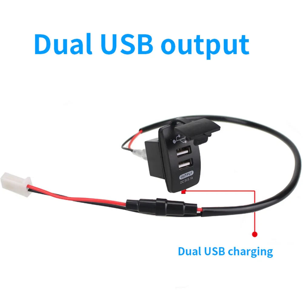 Универсално зарядно за кола с два USB-порта 3.1 A, зарядно за телефон, автоматична изход За Samsung Iphone Xiaomi 12/24 В, Водоустойчив4