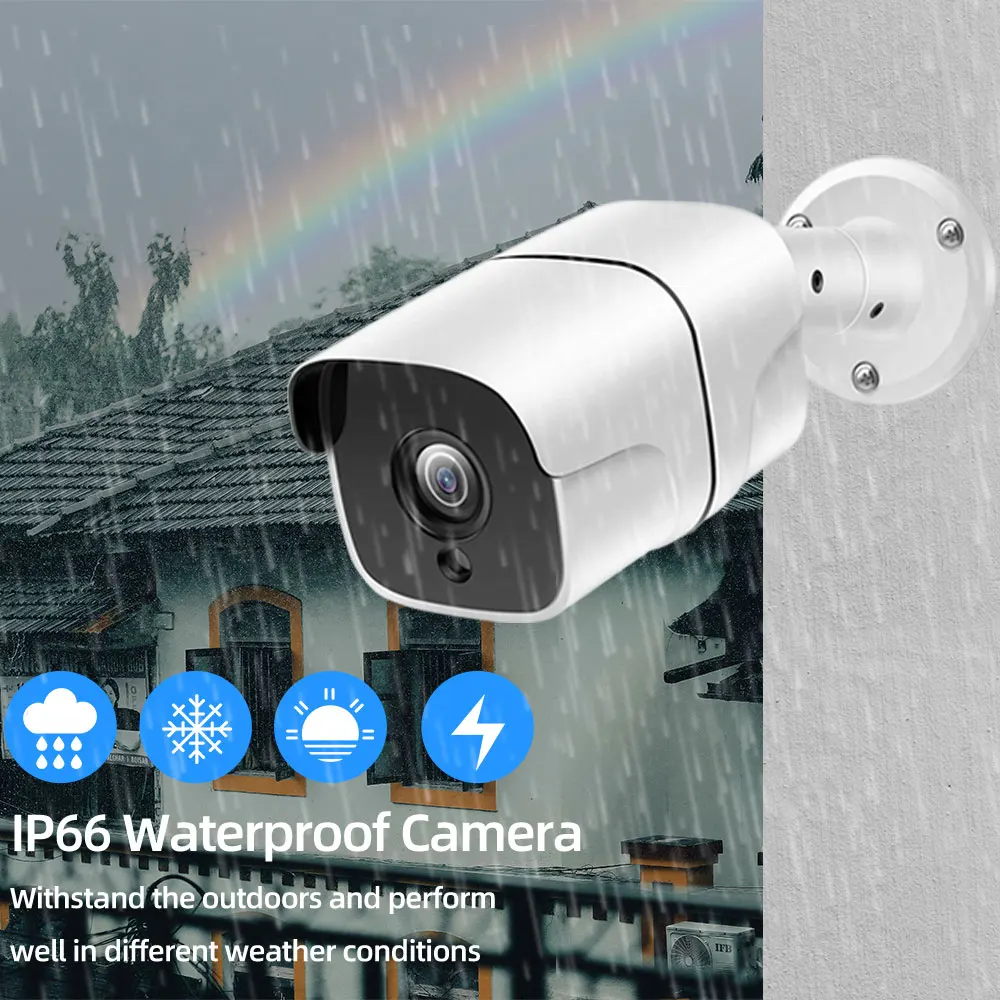 POE 5-мегапикселова IP камера POE Външна водоустойчива камера за видеонаблюдение H. 265, IP камера за нощно виждане с функция за разпознаване на движение4