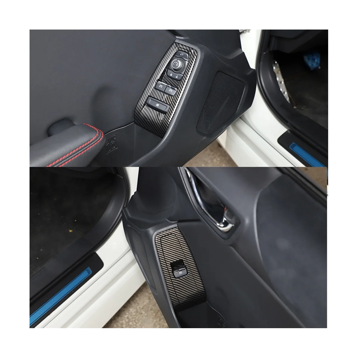 Рамка с бутон стеклоподъемника кола, декоративна стикер за Toyota 86 2022, аксесоари за автомобили Subaru BRZ 2022 (червен)3