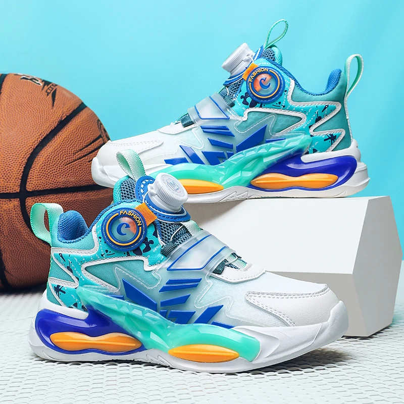 Нова марка детски баскетболни обувки за момчета, нескользящая детски обувки на дебела подметка, с Размери 32-400