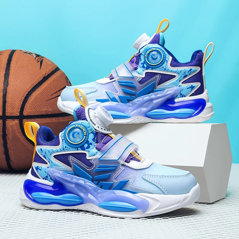 Нова марка детски баскетболни обувки за момчета, нескользящая детски обувки на дебела подметка, с Размери 32-401