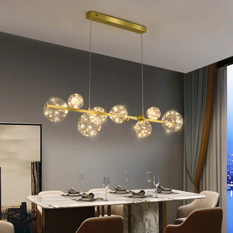 Скандинавска минималистичная магическа боб дълга led полилей творчески светлина луксозна трапезария подвесная лампа за вашия десктоп на осветление и на бара5