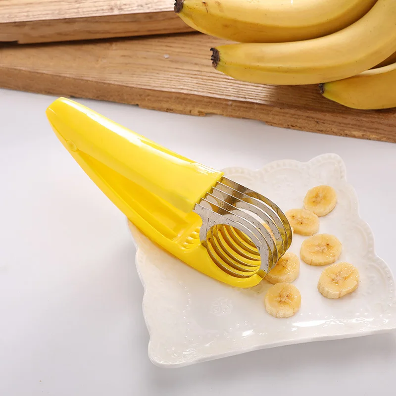 Нож за нарязване на банани, креативни кухненски принадлежности за плодове, зеленчуци, Нож за нарязване на колбаси, Белачка за салата, Кухненски приспособления3