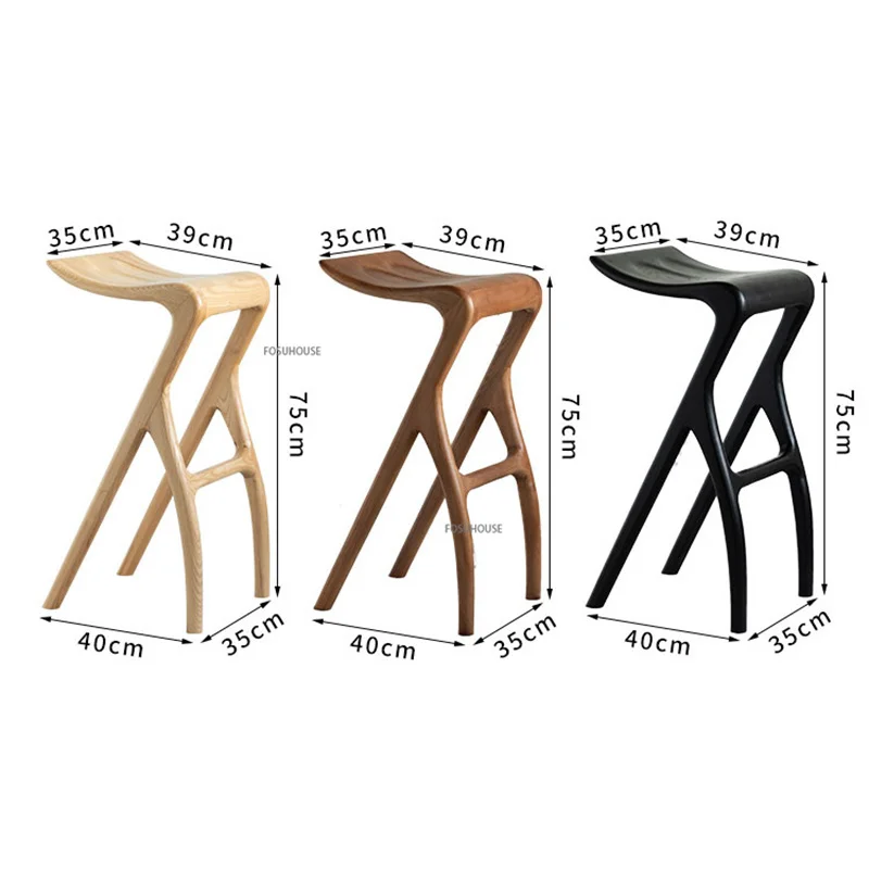 Скандинавски модерен твърдо бар стол, Дървен Стол, Креативен дизайн на обедната стола, Дървени шезлонги за почивка на високи крака, мебели за зала WZ4