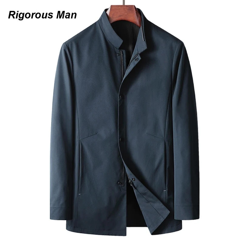 Брандираната луксозна бизнес мъжко яке, с високо качество, пролет-есен, Коварен ежедневно мъжко палто с цип за по-младите и на средна възраст0