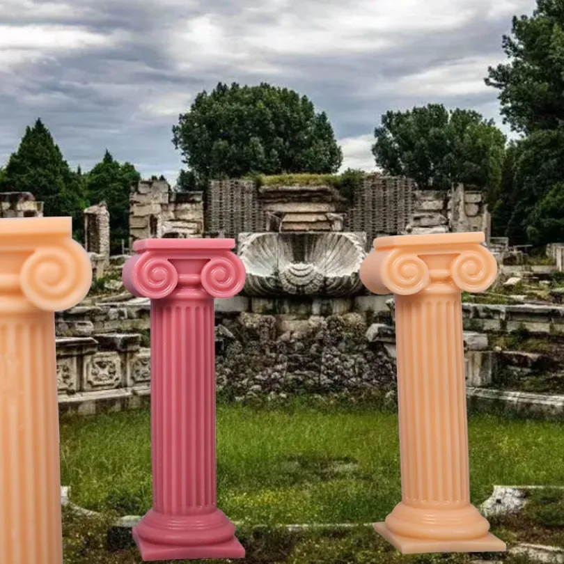 Нов европейски Стил, Римска колона, силиконова форма за свещи, 3D Ретро Римска колона, гипсови изделия, инструменти за производство на смоли за декорация на дома3