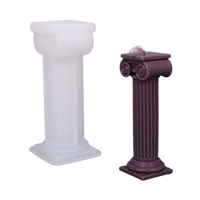 Нов европейски Стил, Римска колона, силиконова форма за свещи, 3D Ретро Римска колона, гипсови изделия, инструменти за производство на смоли за декорация на дома5