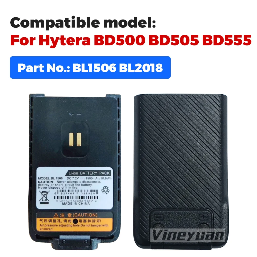 10ШТ BL1506 7,4 В 1500 ма Литиево-йонна Батерия за Hytera HYT BD610 BD500 BD510 BD505 BD555 TD520 TD550 BL2018 Батерия за двупосочна1