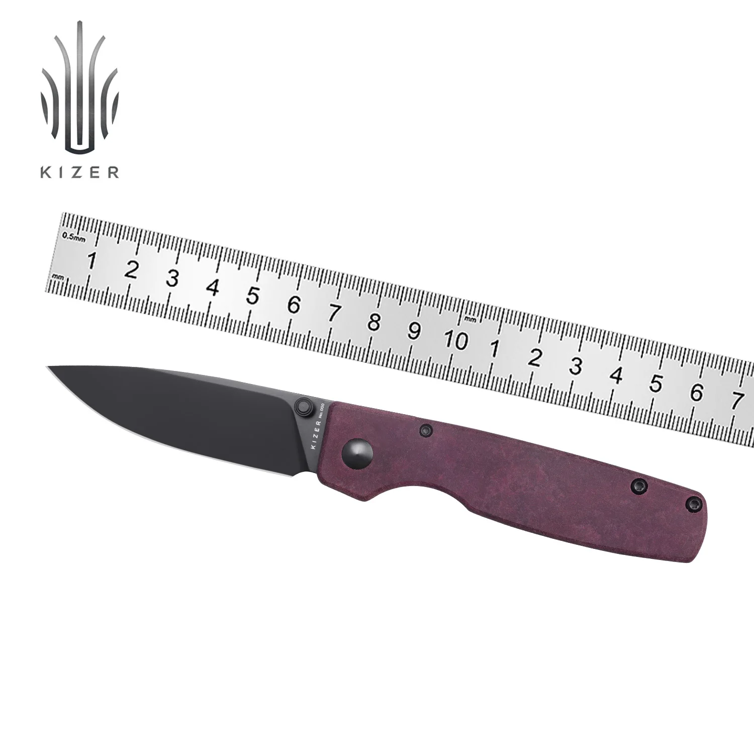 Джобен Сгъваем нож Kizer V3605C1/C2/C3/C4 с Оригинална дръжка G10/Richlite/от алуминий и стоманени остриета 154 см, Нож за оцеляване4