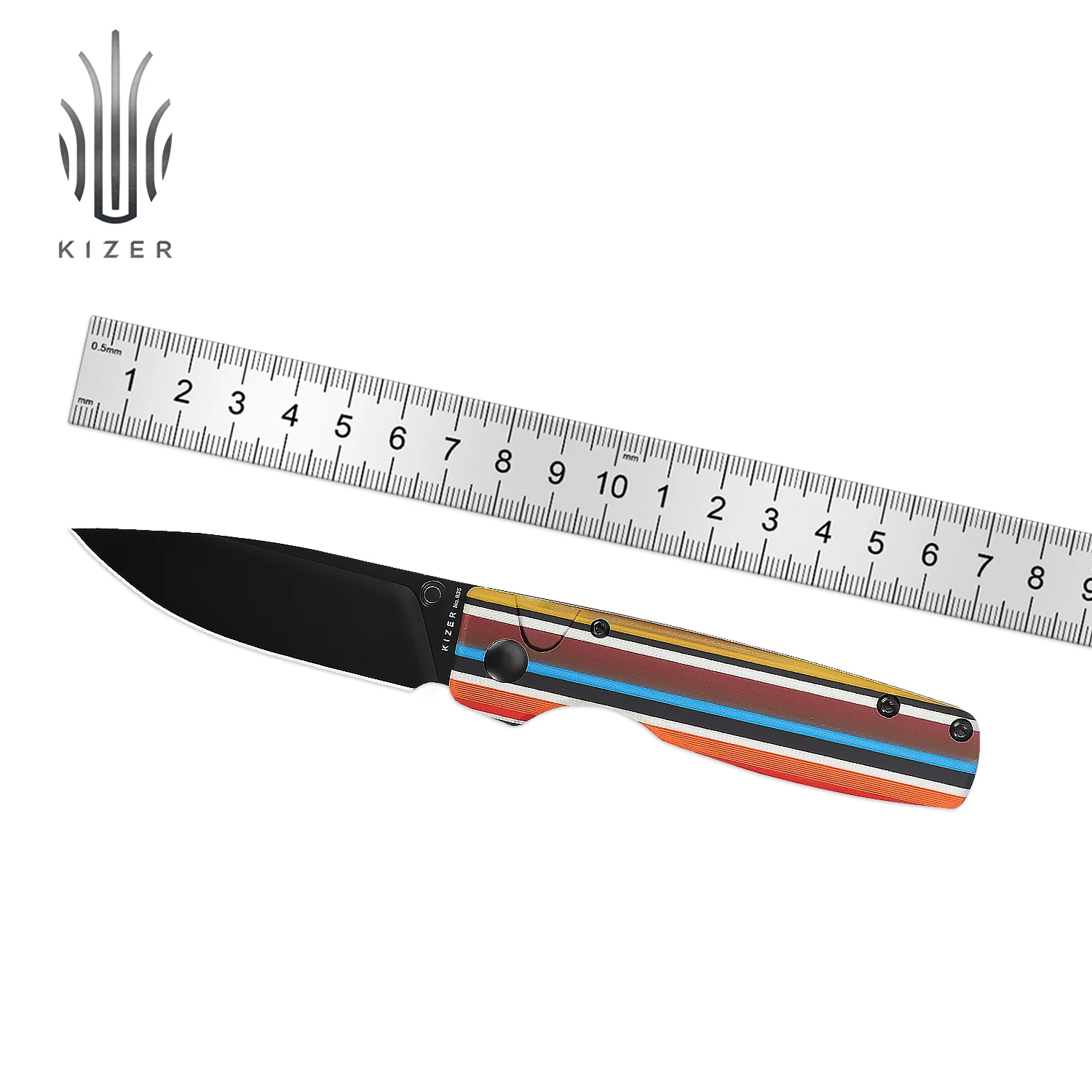 Джобен Сгъваем нож Kizer V3605C1/C2/C3/C4 с Оригинална дръжка G10/Richlite/от алуминий и стоманени остриета 154 см, Нож за оцеляване5