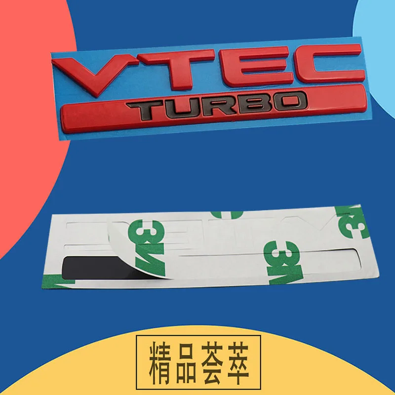 3D Премия VTEC TURBO за Civic Jazz, CRV Accord Градски автомобил Качулка Крило на Багажника Заден Капак Заводска Табела на Стикер Емблема на Иконата Стикер2