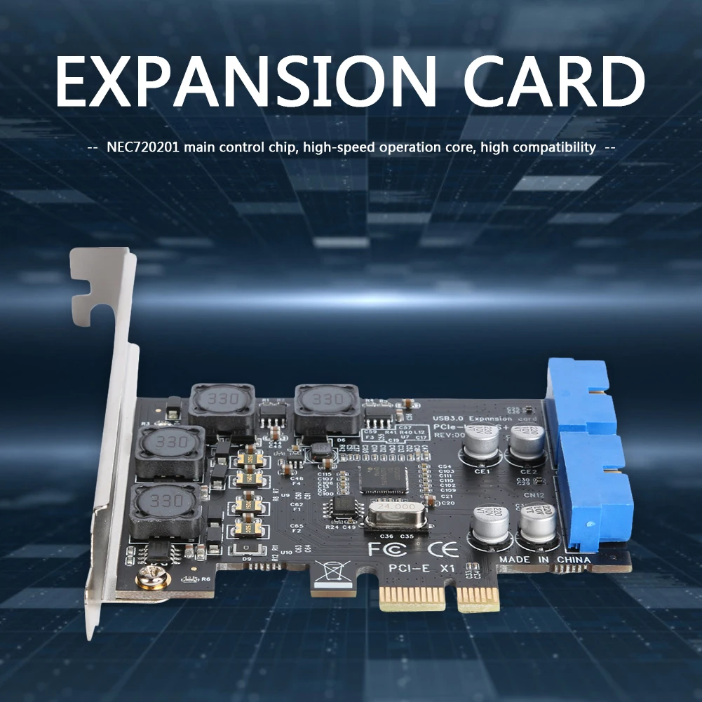 Адаптер с конектор PCI-E на 19/20-пинов конектор USB 3.0, модул за разширение PCI Express1