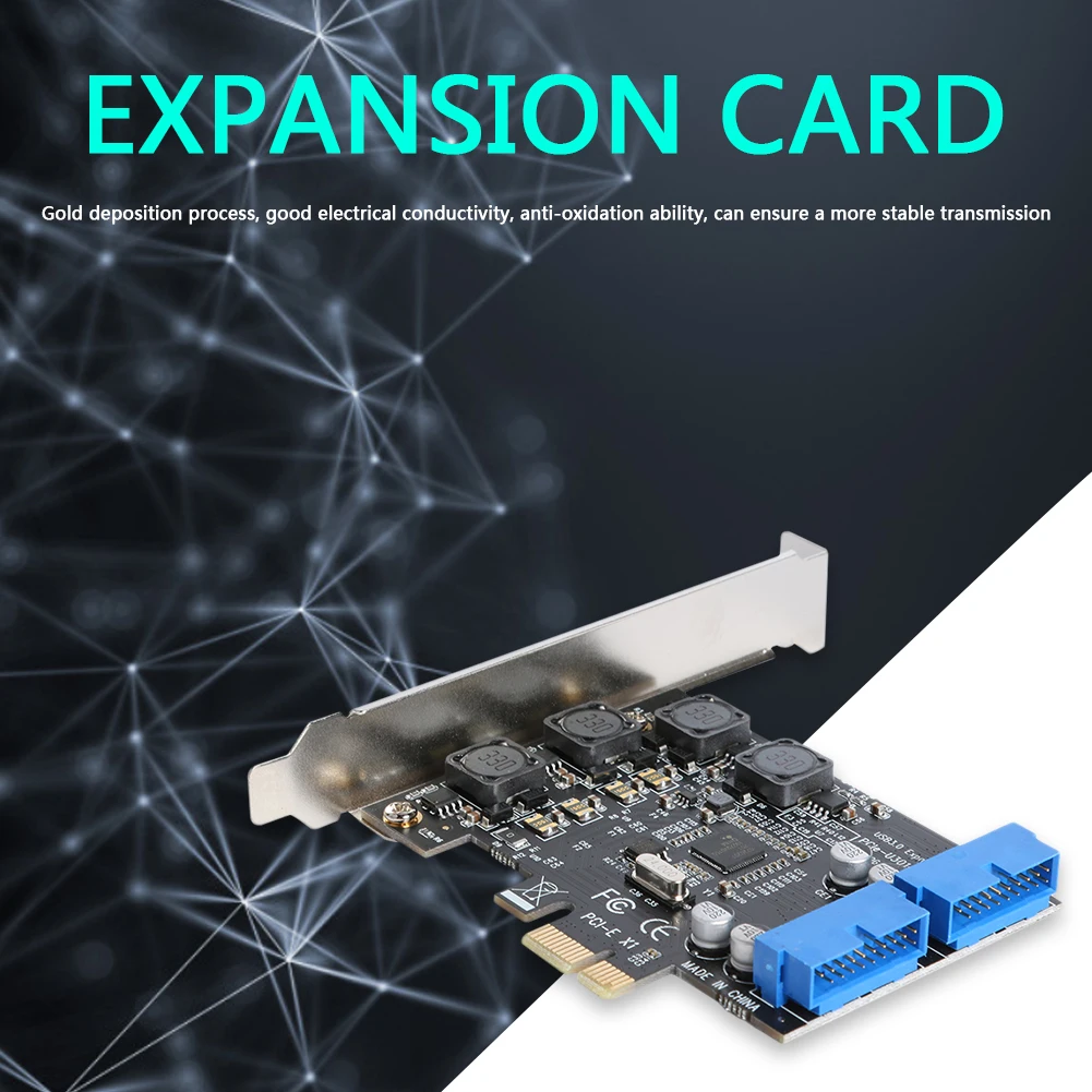 Адаптер с конектор PCI-E на 19/20-пинов конектор USB 3.0, модул за разширение PCI Express2