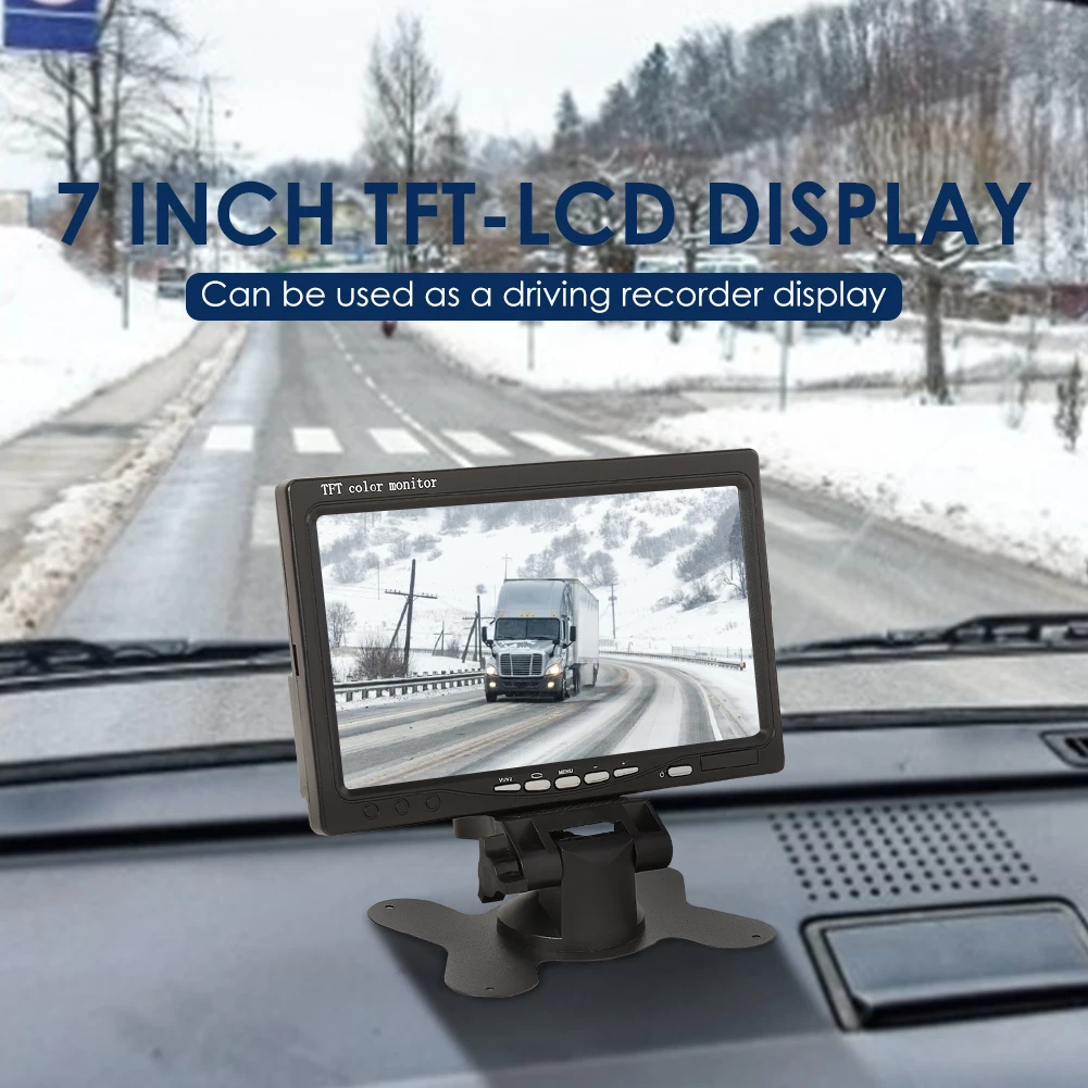7-инчов TFT LCD монитор с 2-бандов видеовходом за домашно охранителна камера за обратно виждане на автомобила1