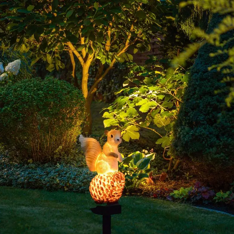 Външно Осветени Протеин Водоустойчив Беличья лампа Stake LED Outdoor Decor Градински лампа Катерица Декоративни осветителни тела за градина3
