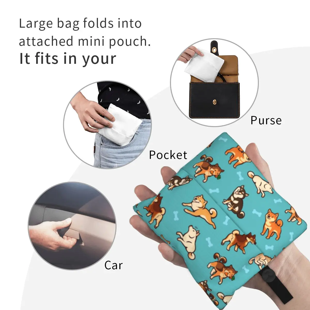 Множество скъпа пазарска чанта за кучета порода Shiba-ин, дамски чанти-тоут, преносими японски чанти за пазаруване на продукти за домашни любимци2
