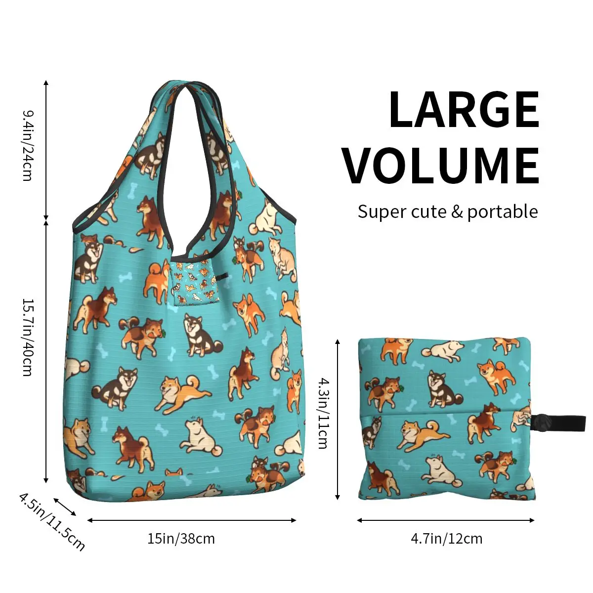 Множество скъпа пазарска чанта за кучета порода Shiba-ин, дамски чанти-тоут, преносими японски чанти за пазаруване на продукти за домашни любимци5