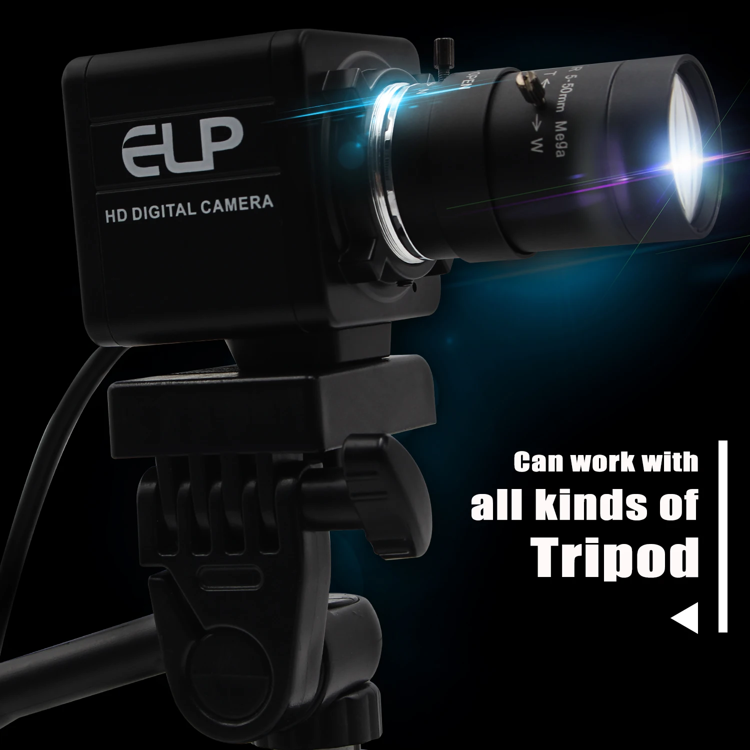 ELP при ниска осветеност 1,3-мегапикселова HD USB-камера, 960P AR0130 30 кадъра в секунда с ръчно варифокальным увеличение Уеб камера за промишлени приложения3