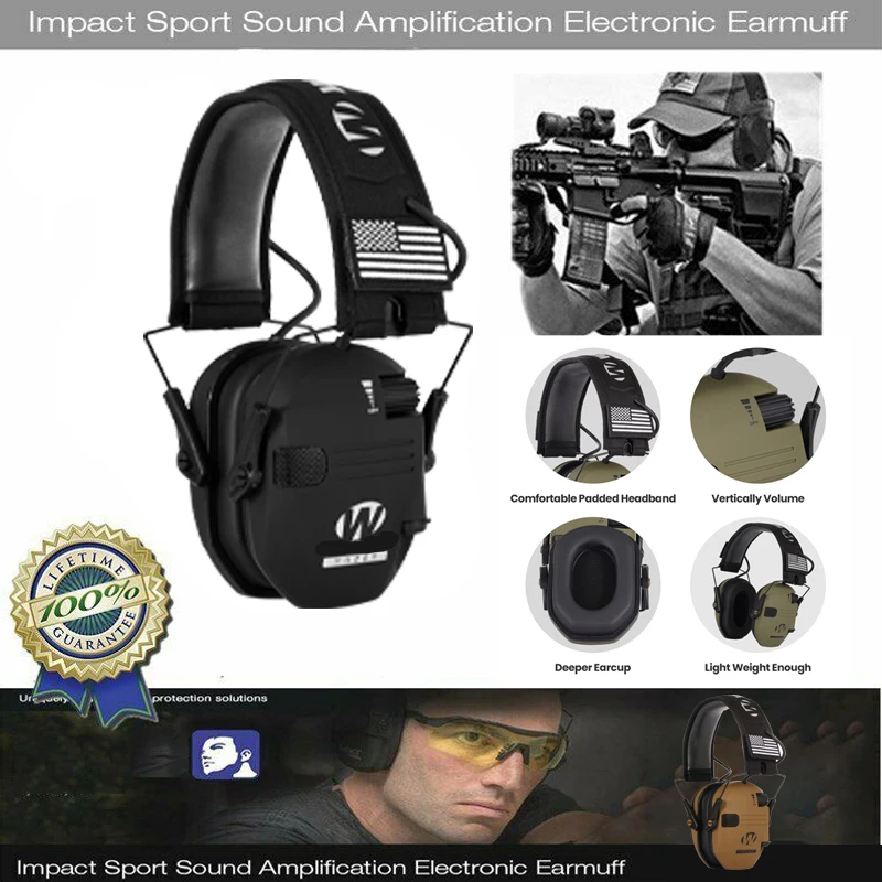NRR23db Външни тактически електронни слушалки за стрелба с лък, Шумоподавляющие слушалки, слушалки за защита на слуха, Сгъваема слушалки3