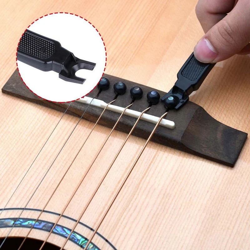 Аксесоари за китара от 3 теми: Клавиши за настройки на тънкия китара глави от 2 теми, колче и 1 предмет, устройство за навиване на китарата струните 3 в 1, нож за струните, гребец щифтове1