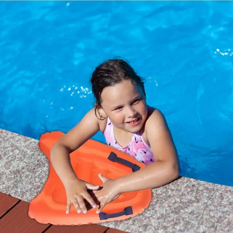 PVC и устойчива на плъзгане дъска за сърф в басейна за деца - Надуваема дъска за сърф с дръжки за лесно лятно забавление и безопасно за плуване2