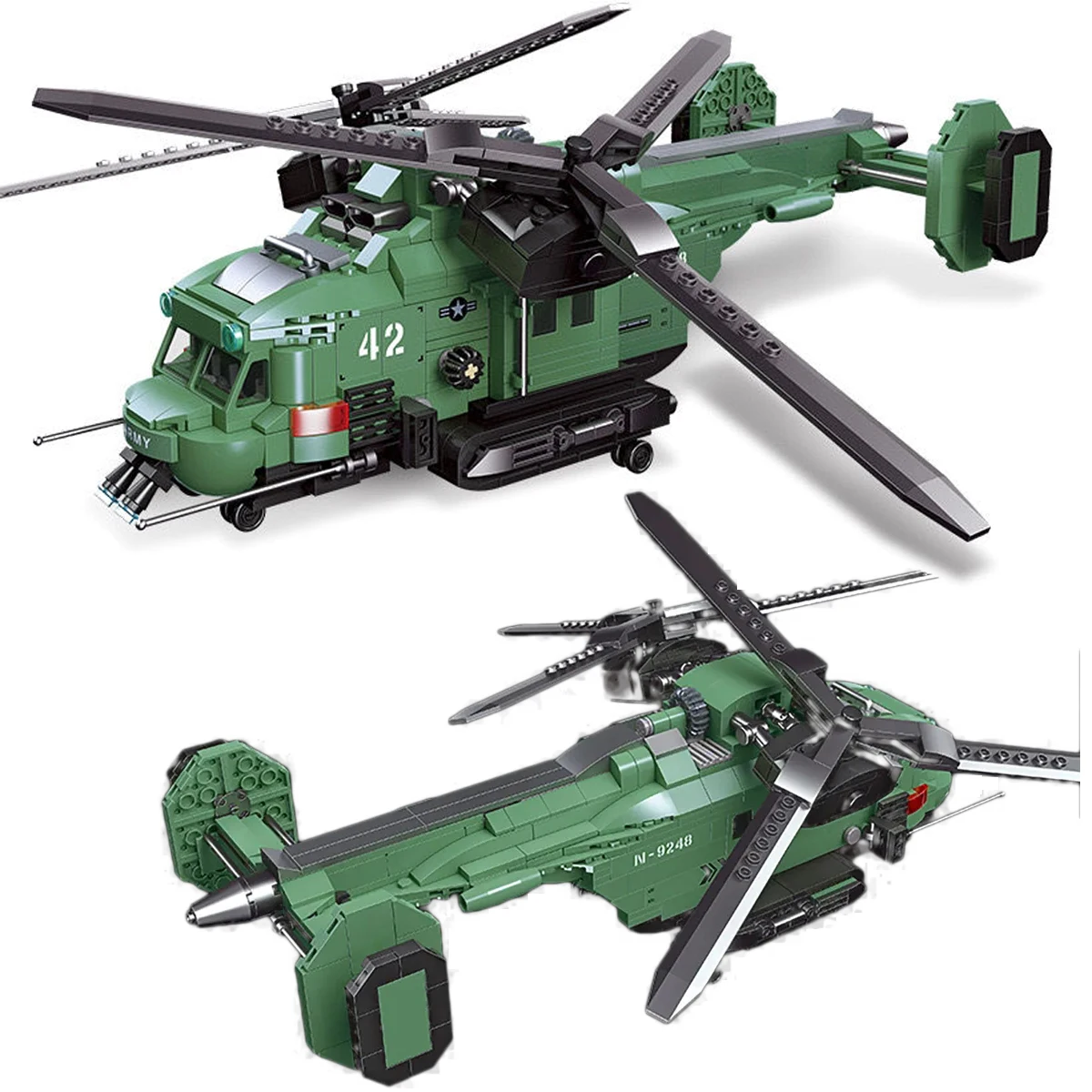 Военен Двухроторный Хеликоптер Градивен елемент на Самолет Модел Самолет Тухла WW2 Оръжия Войници Играчки За Деца, Подарък MOC0