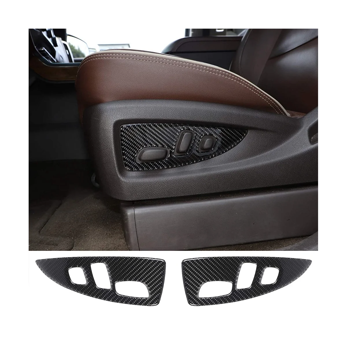 Бутон за Регулиране на седалката, Панел превключвател, украса за Chevrolet Silverado GMC Sierra 2014-2018, Аксесоари от Мека въглеродни влакна0