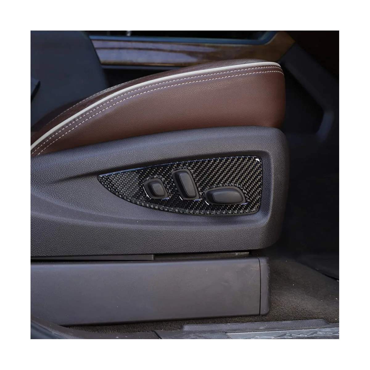 Бутон за Регулиране на седалката, Панел превключвател, украса за Chevrolet Silverado GMC Sierra 2014-2018, Аксесоари от Мека въглеродни влакна2