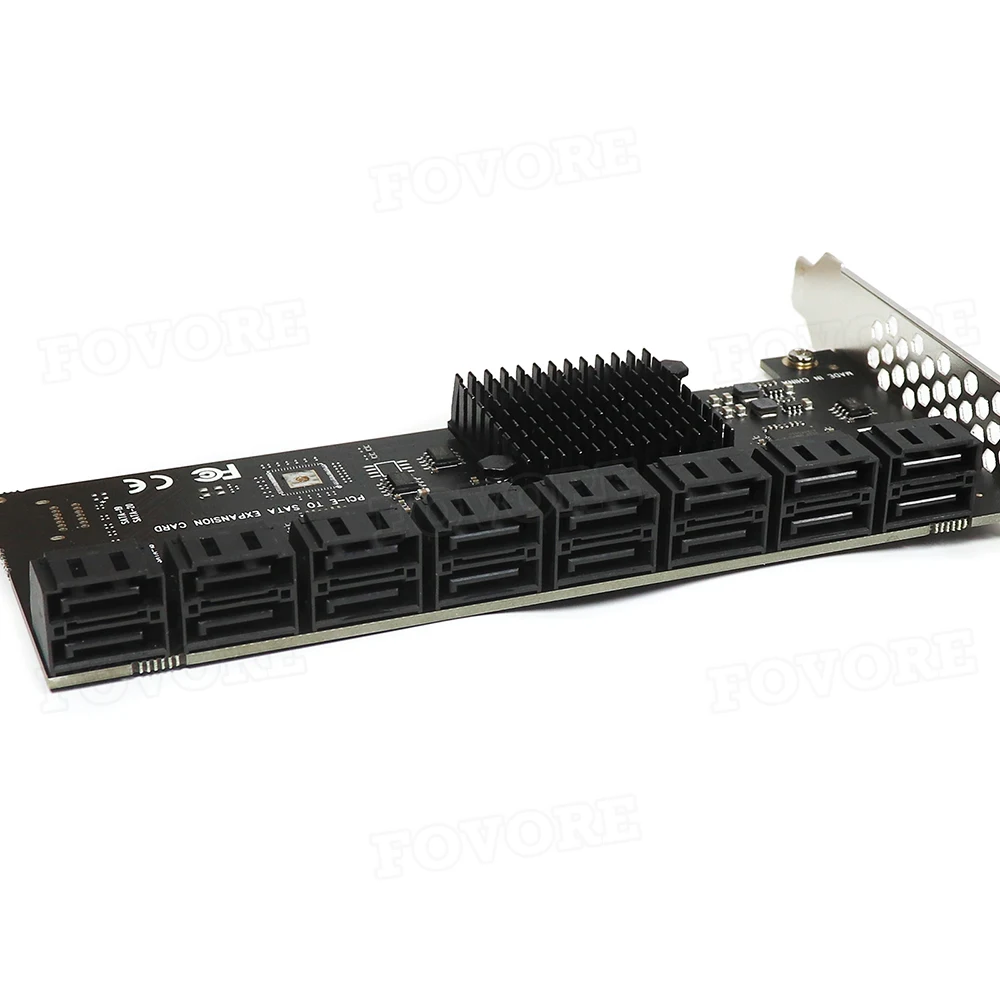 Адаптер SATA PCIe PCI e x1 на 16 порта SATA Контролер PCI Express SATA3.0 6 GB/сек. Карта за разширение За Windows, Linux4