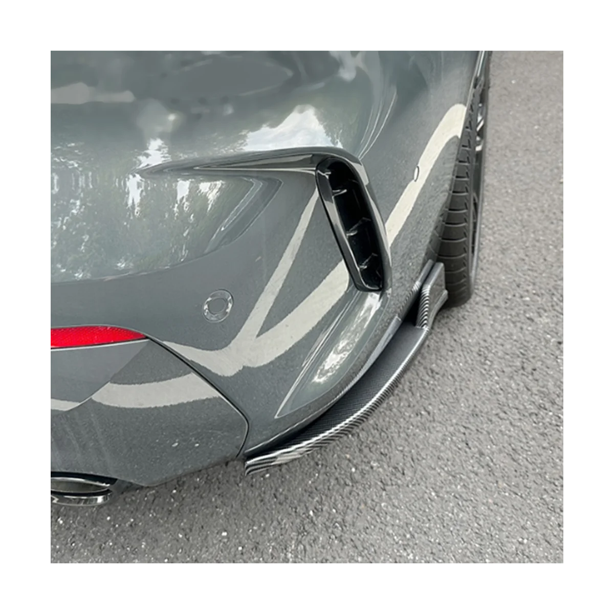 За BMW 4 series G22 G23 M Sport 2020 + Ъгъл на наклона на устните задната броня, дифузьор, Сплитер, Защита спойлер от въглеродни влакна5
