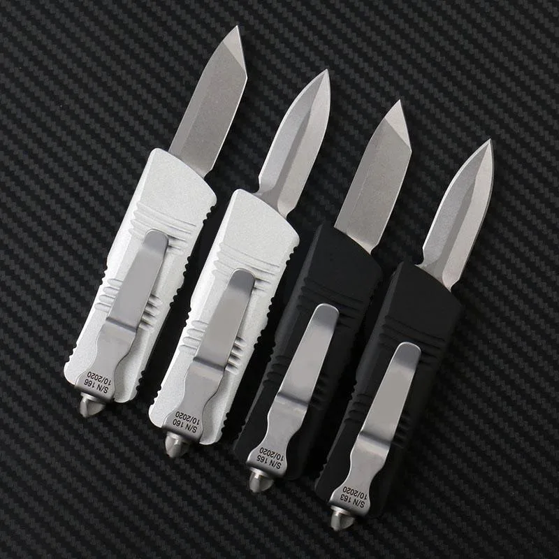 Походный Преносим Нож Mini OTF Дамасское нож, авиационен Алуминий, дръжка с ЦПУ, Приключенски Тактически EDC Многофункционален инструмент3