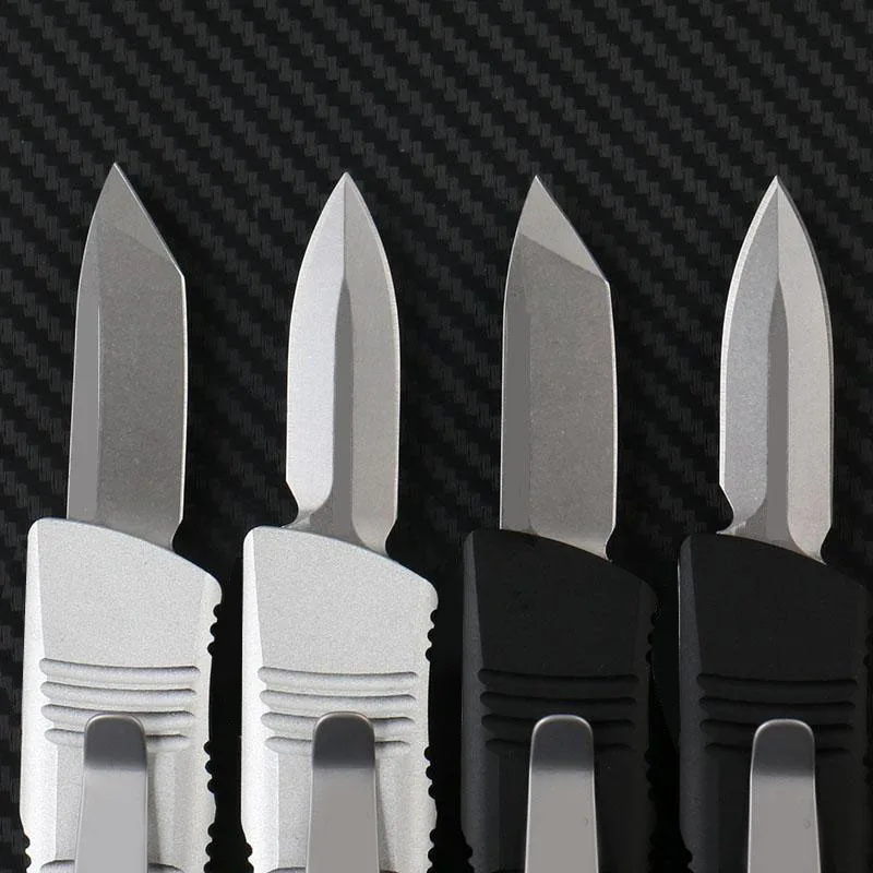 Походный Преносим Нож Mini OTF Дамасское нож, авиационен Алуминий, дръжка с ЦПУ, Приключенски Тактически EDC Многофункционален инструмент4