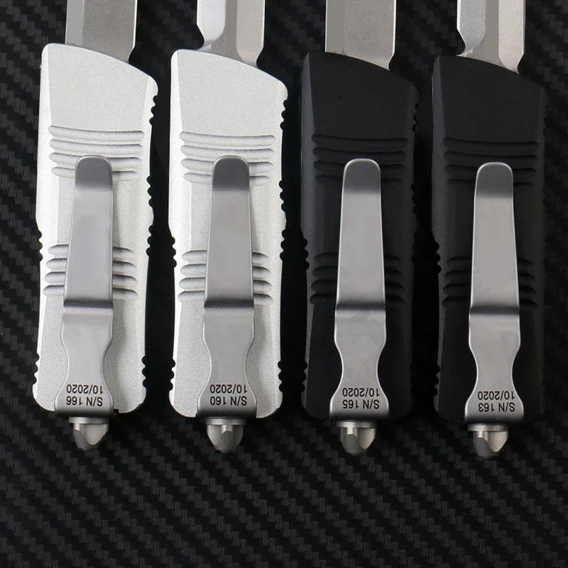 Походный Преносим Нож Mini OTF Дамасское нож, авиационен Алуминий, дръжка с ЦПУ, Приключенски Тактически EDC Многофункционален инструмент5