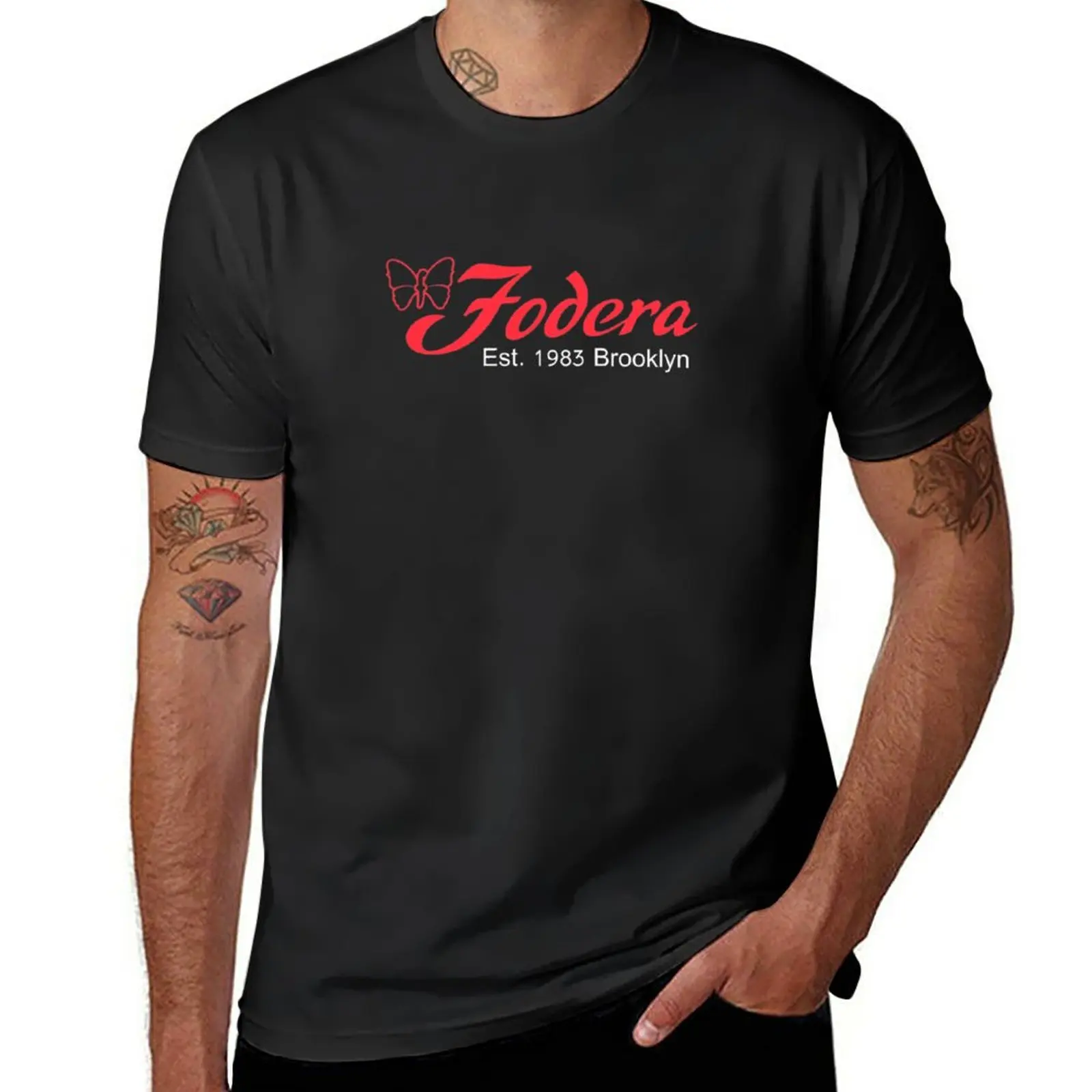 Нова тениска с логото на китара Fodera, летни блузи, тениски по поръчка, Мъжки ризи0