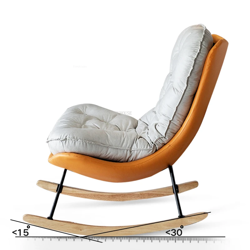 Модерни кожени столове за всекидневна, лека Луксозно обзавеждане за хол, Скандинавски Мързелив диван, люлеещ се стол, стол за почивка, на дома на балкона L3
