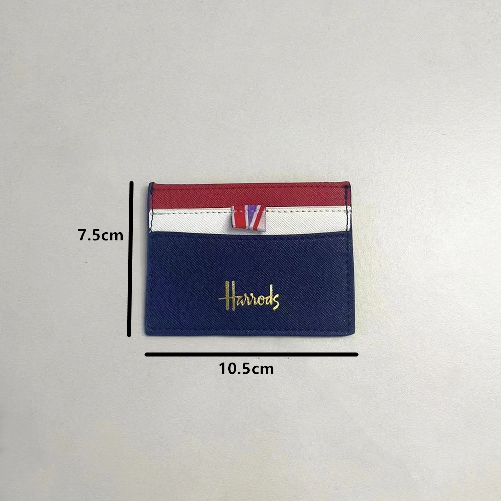 Класически Тъмно сини Стилна Мини чанта за кредитни карти с логото със златен печат, Нова Малка чанта за карти от изкуствена кожа Военноморски флот на Великобритания4